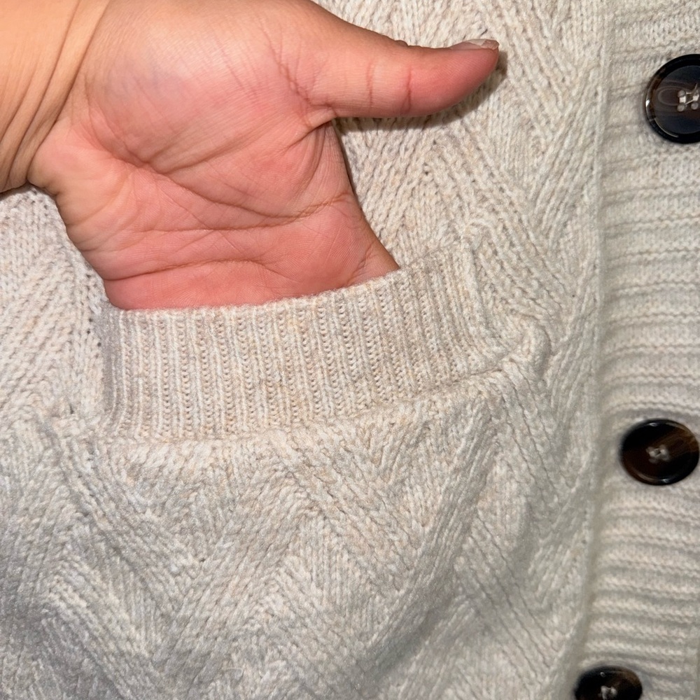 Pink Rose Women's Crème Cardigan Vest - Picture 5 of 10